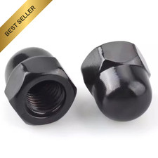 M6 Black Acorn Cap Nuts, M6-1.0 Nut Stainless Steel M6-1.0,