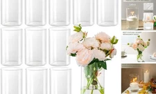 12pcs Glass Cylinder Vases for Centerpieces - 6 Inch Tall Flower 12 Pack 6 Inch