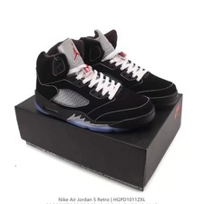 Nike Air Jordan 5 Black Metallic Reimagined Men Retro High Basketball Sneakers