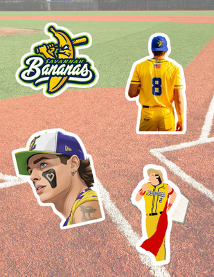 Savannah Bananas Banana Ball 4pc Sticker Pack