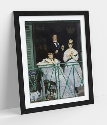 DER BALKON, EDOUARD MANET - DEKOR GERAHMTER WANDBILD PAPIERDRUCK POSTER