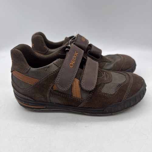 Geox Respira Sneakers Turn Leather Shoes Size 32 UK 13 US 1 Brown - Picture 3 of 6