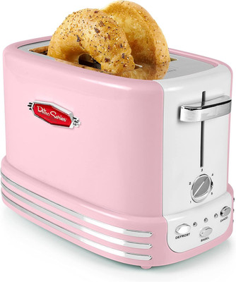 Retro Wide 2-Slice Toaster, Vintage Design with Crumb Tray, Cord Storage & 5 Toa