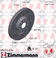 1X Zimmermann Bremsscheibe Black Z 600.3243.54 FüR VW Tiguan AD1 AX1 Golf 8 CD1