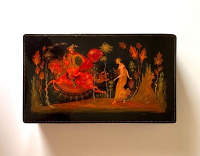 Palekh Lacquer Box, Batalov 1973, with Receipt, Excellent Condition