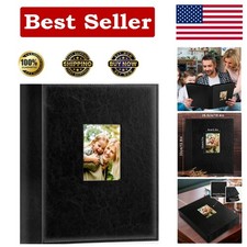 Elegant 4x6 Photo Album in Leather - 400 Vertical Pockets for Timeless Memories