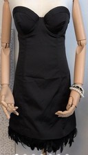 GUESS Strapless Black Feather Dress Size Small Cocktail Party