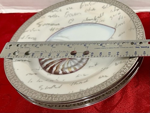 Royal Gallery Platinum Buffet Shell 8.5 in Salad Plate Set Of 4 - Picture 3 of 3