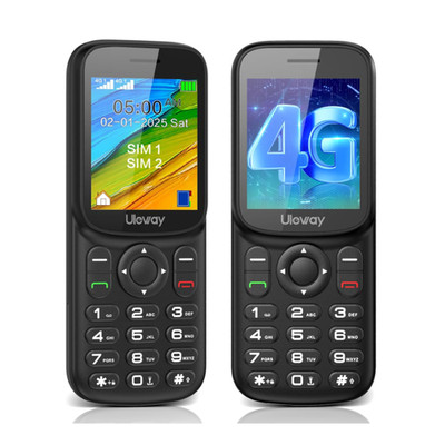4G Tastenhandy Schwarz Dual SIM Bluetooth 1000mAh Taschenlampe 1.7 Zoll tragbar