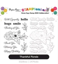 Simon Says Stamp Collab W/ Paper Rose Studio STAMPtember 2025 "THANKFUL FLORALS"