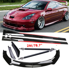 Front Bumper Lip Side Skirt Rear Lip Glossy Black Red Body For Toyota Celica Gt