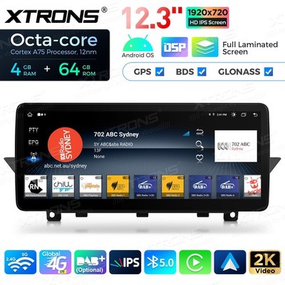 12,3'' Autoradio Für BMW X1 E84 ohne Display Android 8-Kern 4G+64GB GPS Navi IPS