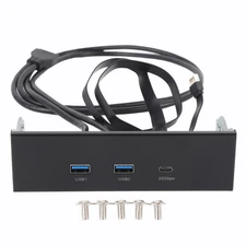 USB 3.2 Front Panel Hub GEN2x2 USB A TYPE C 3 Ports 5.25 Inch 19 Pin 20Gbps