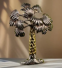 Large Statement Palm Tree Brooch Collar Pin Pendant 