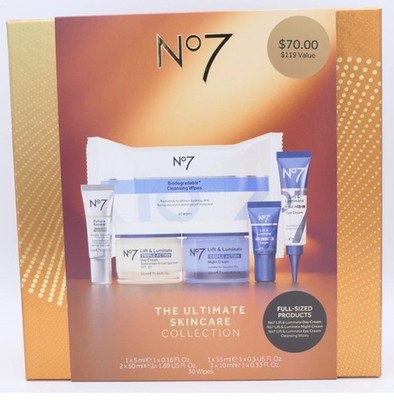 No7 The Ultimate Skincare Collection Lift & Luminate For Face 6 Pc Full Size Set