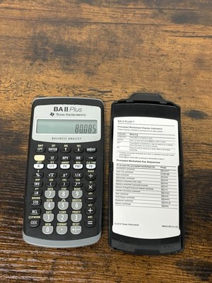Texas Instruments BA II PLUS Financial Handheld Calculator And Cover Tested Work
