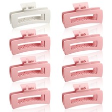 Xunyee 8 Pcs Bridal Bridesmaid Square Hair Clips 4.1 Inch Large Matte Bride R...