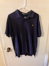 Polo by Ralph Lauren Men  s XL Custom Fit Navy Blue Short Sleeve Polo Shirt