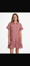 J.Crew x Liberty Fabric Dress Womens L Red Cherry Ruffle Shirt Dress NWT $148