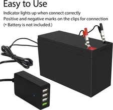 DC Converter & Battery Clip 12V 24V to 5V Step USB Power Adapter Charger Portabl