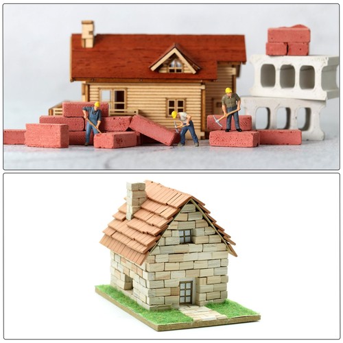 Miniature Bricks Clay Mini Wall Brick for Model Building Red 50PCS Scale 1/12 - Picture 6 of 7