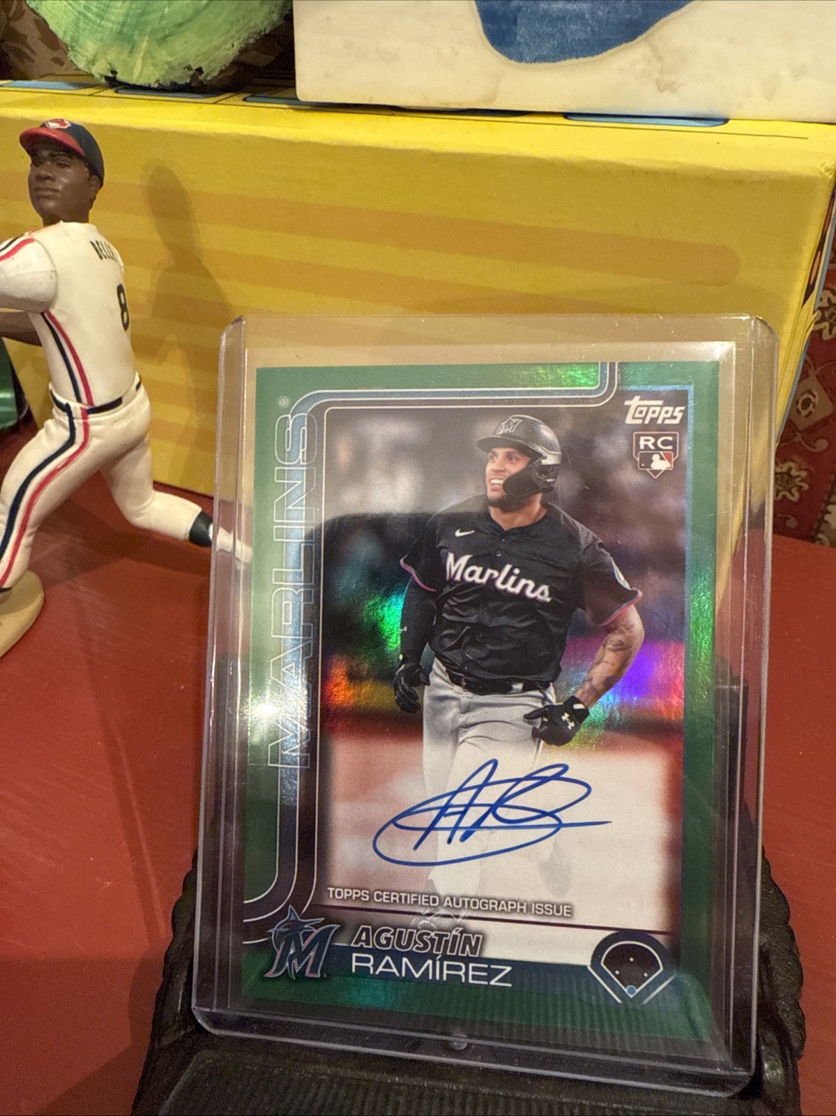 2025 Topps Update Agustin Ramirez #US11 Green Rainbow Foil /99 RC Real One Auto