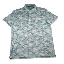 G Fore Golf Mens Polo Shirt L Blue Camo AOP Graphic TPC Summerlin Las Vegas