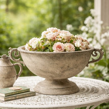 Amphore Pokal Blumentopf Pflanztopf Pflanzschale Ornament Antik Grün Ø 32cm