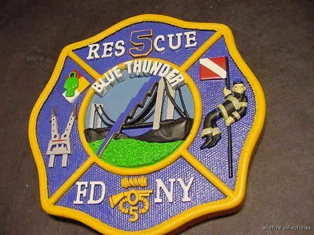 CODE 3 FDNY RESCUE 5 RESIN PATCH NEW YORK FIRE DEPT Blue Thunder Brooklyn SI art