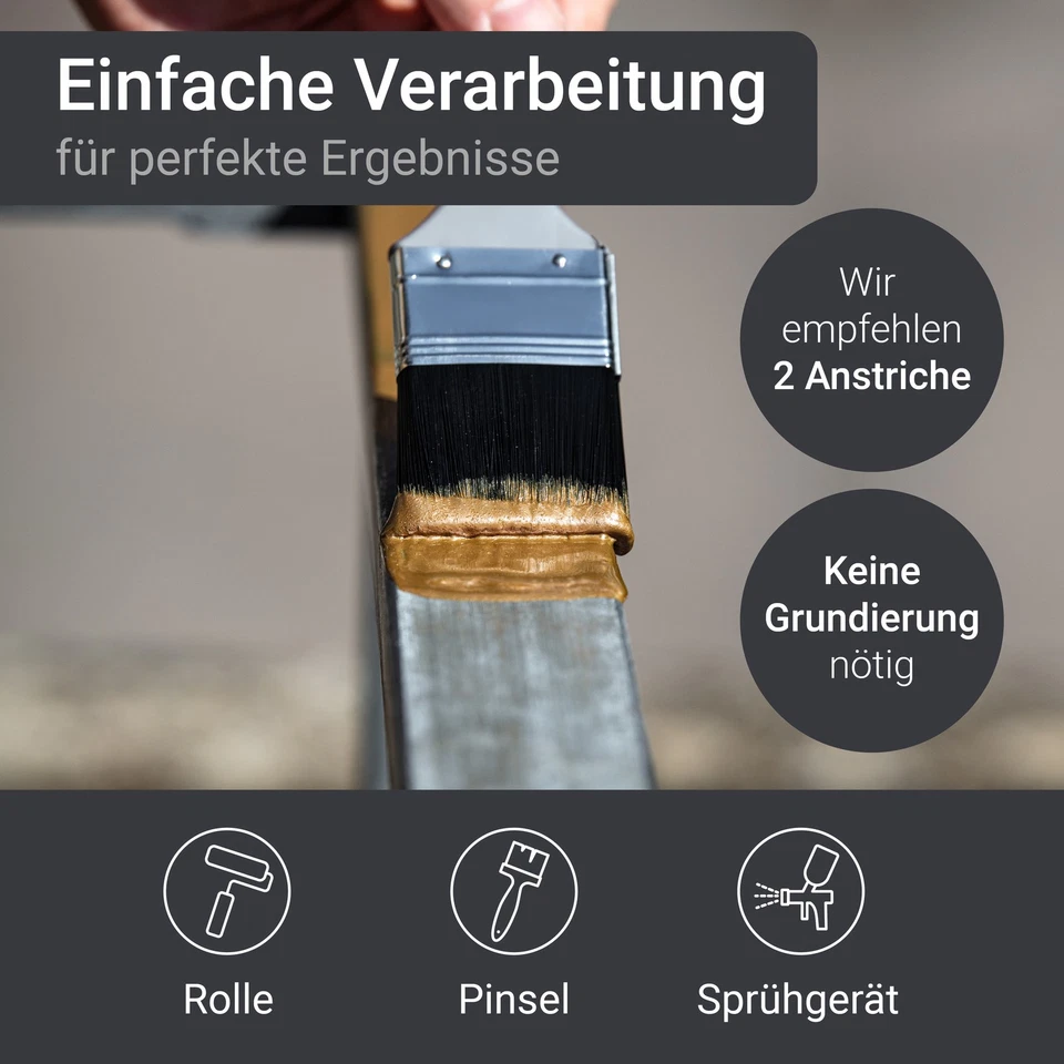Metallschutz Lack 3 in 1 Buntlack Metall Rostschutz Farbe Grundierung Schutzlack - Bild 4 von 4
