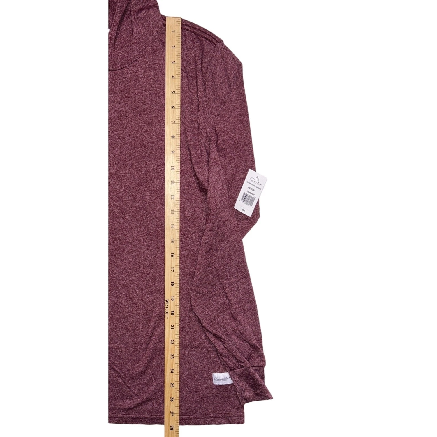 NWT Kinetix Long Sleeve Tee Hoodie Wine Red Medium MSRP $85 - product detail image 2