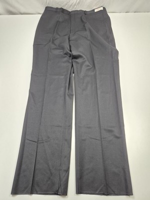 Asher Essentials Dress Pants Mens 42x36 Gray Wool Flat Front Straight Unhemmed