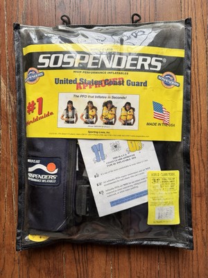 World Class SOSPENDERS High Performance Inflatable Flotation Device New 1.
