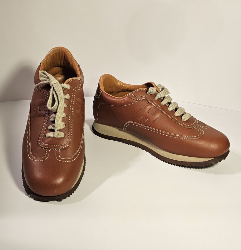 NEW LOWER PRICE! Hermes Quick Trainers 36.5 US 6.5 Tan  Leather Sneakers Women’s