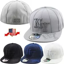 New York Flat Brim Fitted Baseball Cap NY Embroidered Hip Hop Hat