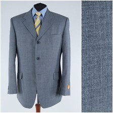 Mens Grey Sport Coat 46R US Size CAVALIERE Wool Blazer Jacket