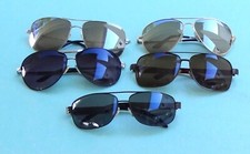 Lot of 5 Aviator type Polarized Mens Sunglasses, NOS