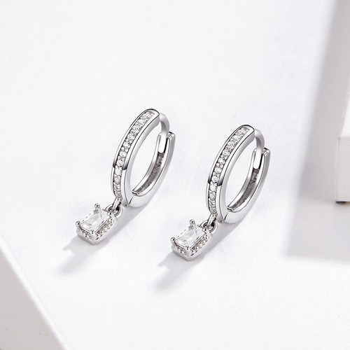 Voroco Vorocoan Girl Stud Earrings 100% Sterling Silver Zircon's love Jewelry - Picture 5 of 8