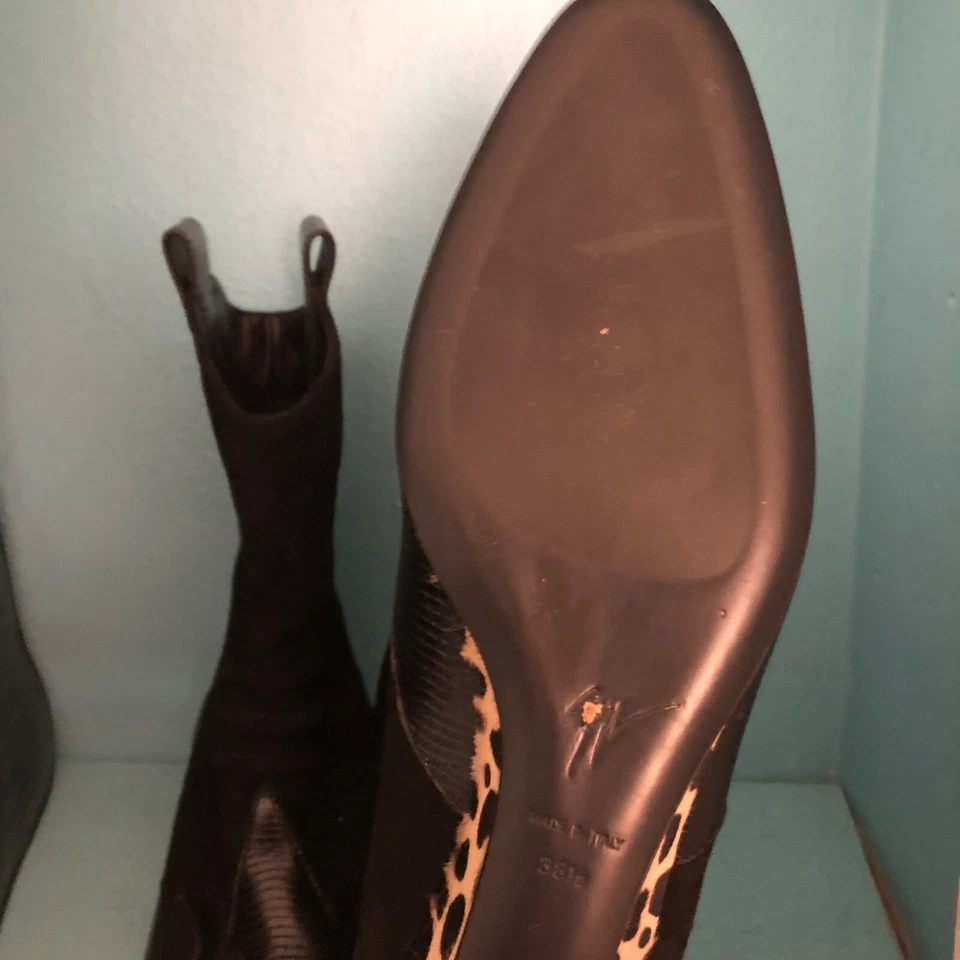 giuseppi zanotti hadley style, size 8-8.5 mid calve cheetah western boots 8/8.5 - Image 3 of 4