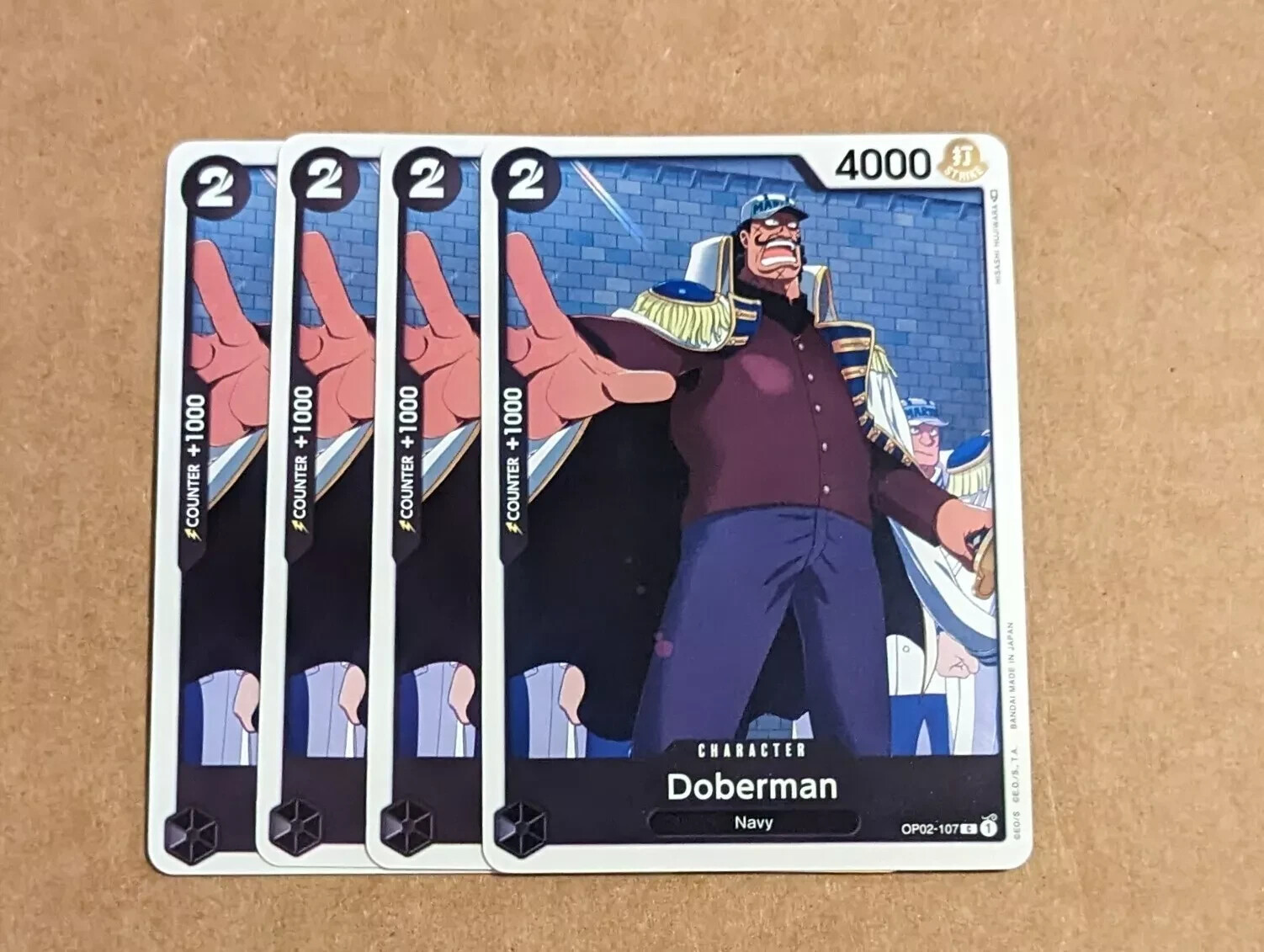 One Piece TCG: Doberman OP02-107 C x4 Playset NM Paramount War English