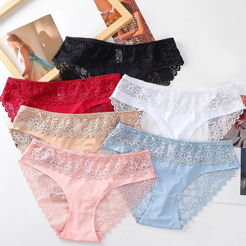 Fashion Ice Silk Women Underwear Sexy Girl Clothing Seamless Panties Lace  Briefs