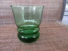 6 Vintage Anchor Hocking Green 4" Flat Ringed Barware Tumbler 12oz AHC31