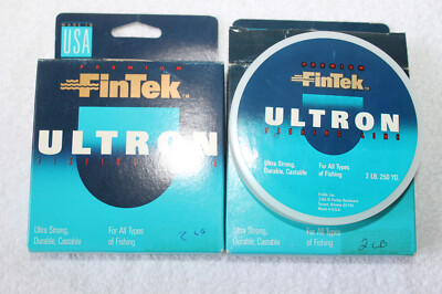 Fintek Ultron Fishing line 2lb 250 yards 2 spools NOS Made in U.S.A.