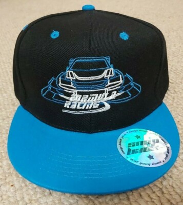 Herren Formel Racing Snapback Cap verstellbar Mütze Rennwagen F1 blau & schwarz Jungen 