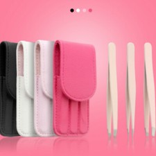 Tweezers Set Professional Stainless Steel Eyebrow Hair Plucker Tweezer with Case