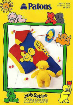 Patons Knitting Pattern E5096 Baby Bubbles Sweater Toy DK