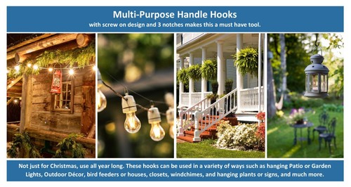 Plastic Utility Handy Hook Kit -  Screw On Pole Attachment Hanging Hook - Afbeelding 10 van 13