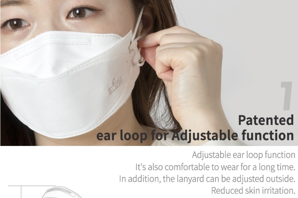 White Face Mask 10-Pack KF94 Face Masks - Adjustable Strap 4-Layer Protection (Made In Korea) Kn95 Masks For Adults - Foto 2