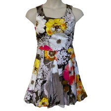 Vestido Ivonne Floral Ajuste y Acampanado Forrado con Tul en la Parte Inferior Retro Años 50 Talla 8 Caja P