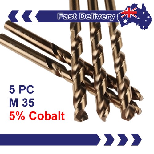 5 PC HSS Drill Bit Set M35 5% Cobalt, 7.5mm Metric, Drilling on ...